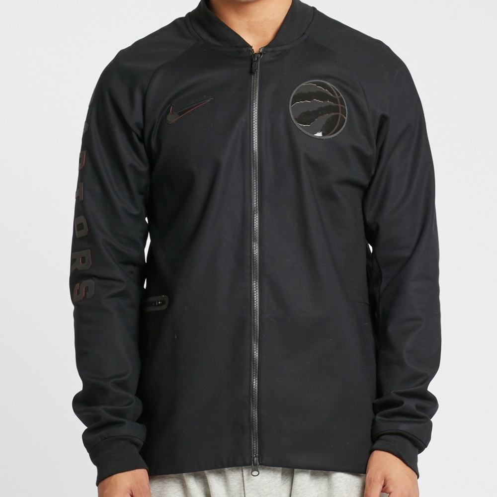 Men’s Nike Toronto Raptors Varsity Jacket Full Zip Basketball Black Size XL
